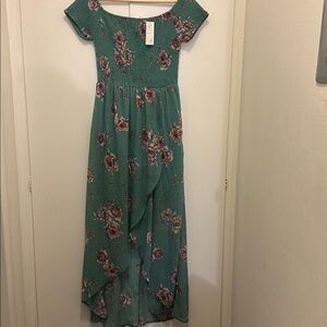 Japna Teal and Pink Floral Dress